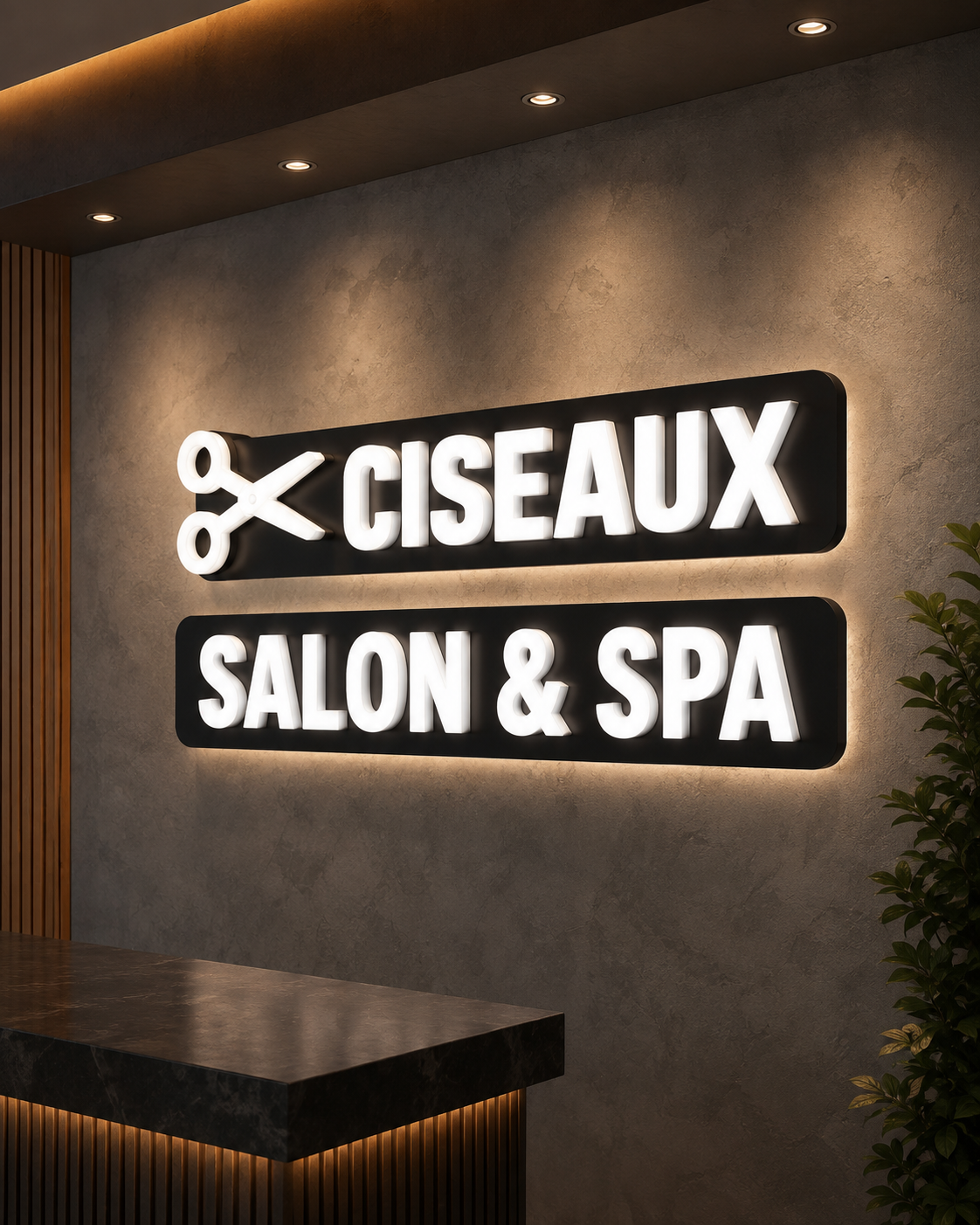 Layered 3D acrylic UV-print neon studio sign