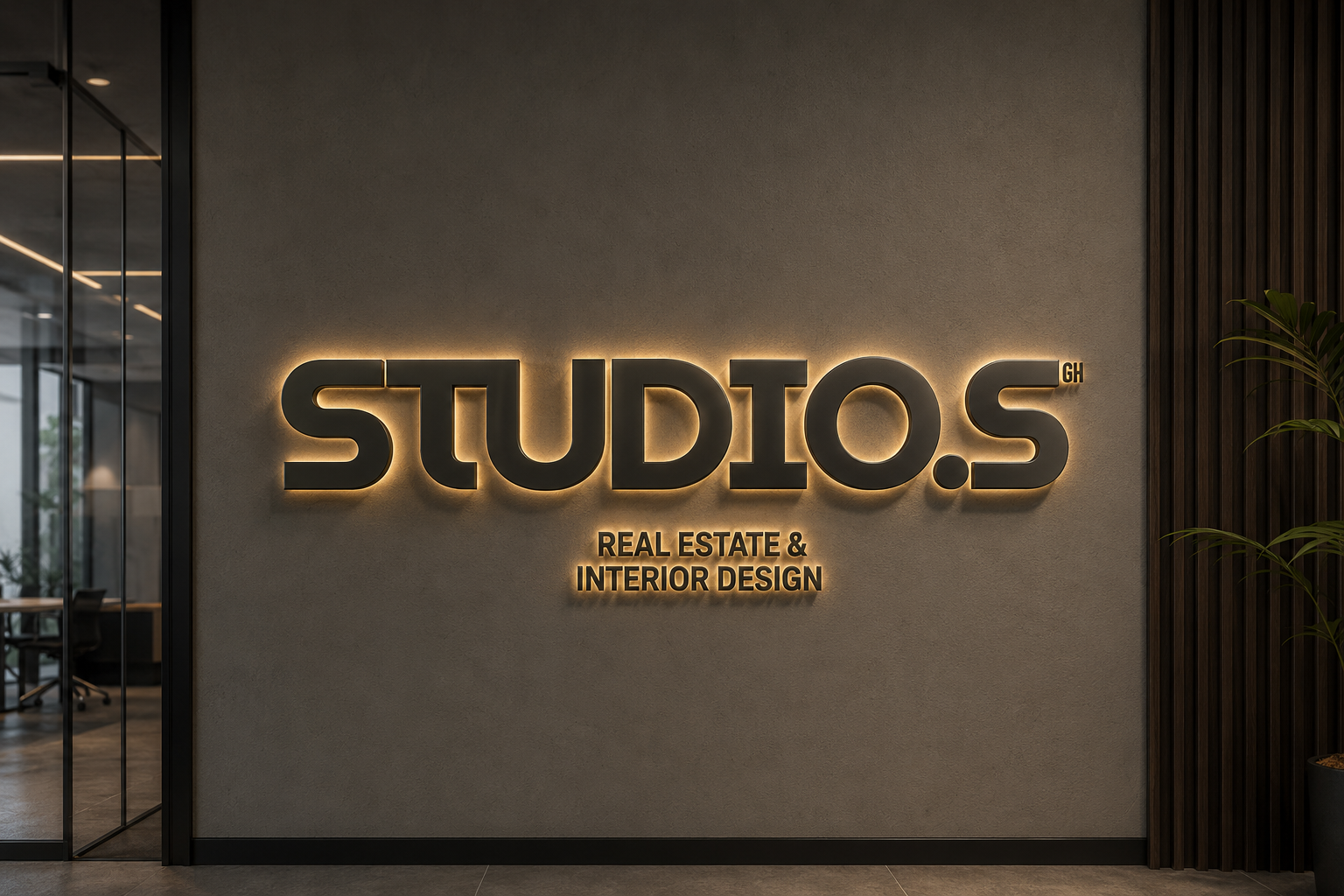 Corporate reception 3D metal logo sign